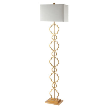 Selina 64.5" Iron Ogee Trellis Modern LED Floor Lamp - JONATHAN Y